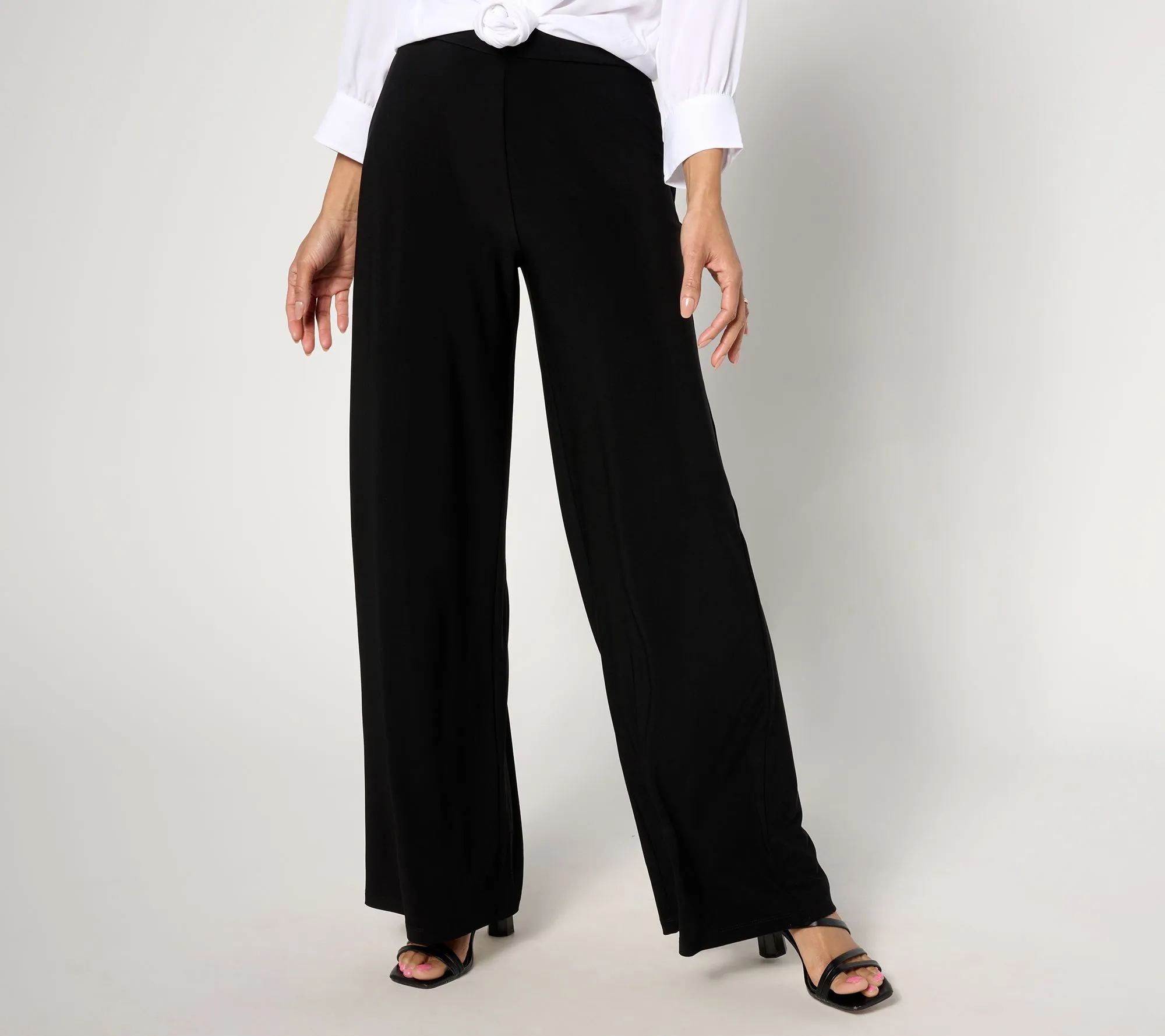 "As Is" Dennis Basso Regular Italia Knit Wide Leg Pants