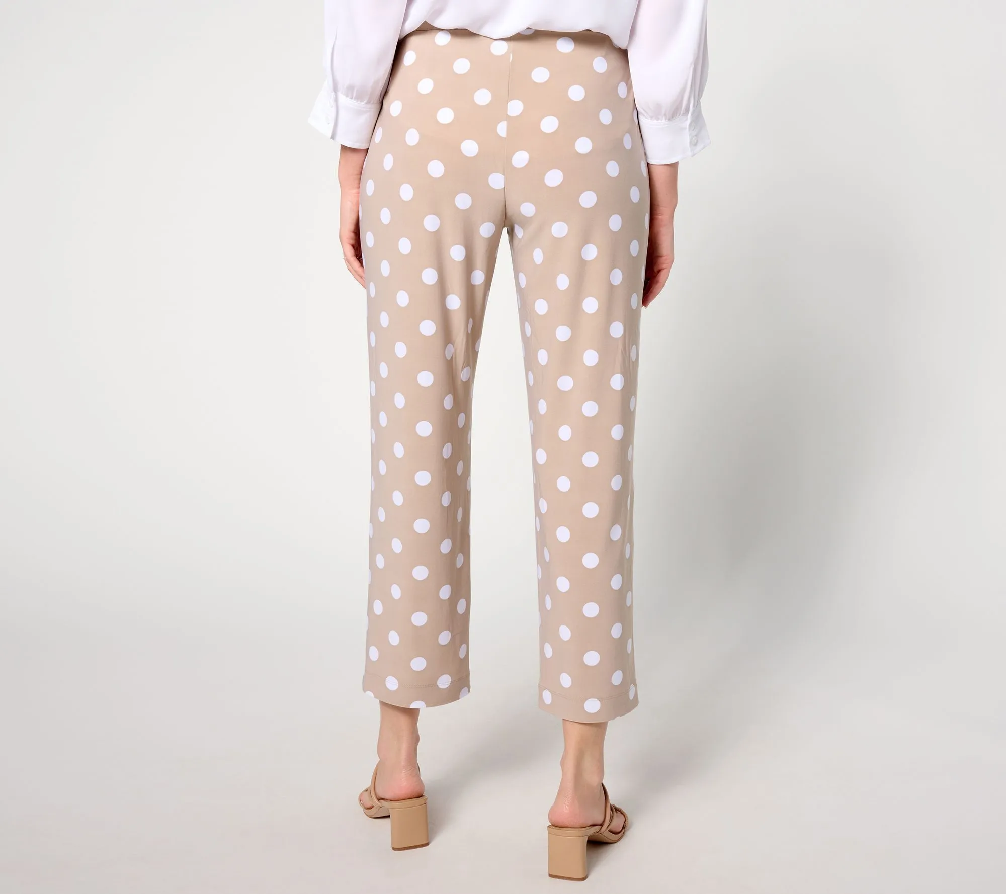 "As Is" Dennis Basso Regular Polka Dot Italia Knit Wide Leg Pants