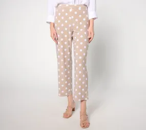 "As Is" Dennis Basso Regular Polka Dot Italia Knit Wide Leg Pants