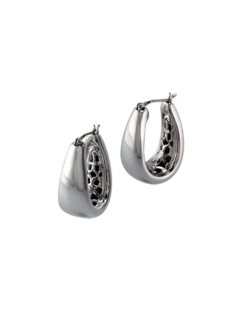 Antiqua Tailored Series Large Rhodium Earrings by John Medeiros