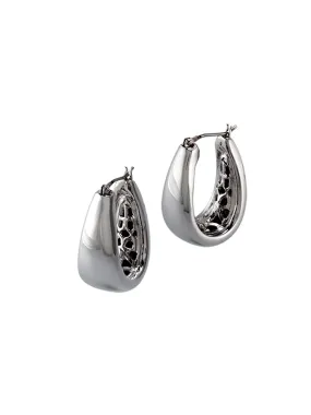 Antiqua Tailored Series Large Rhodium Earrings by John Medeiros