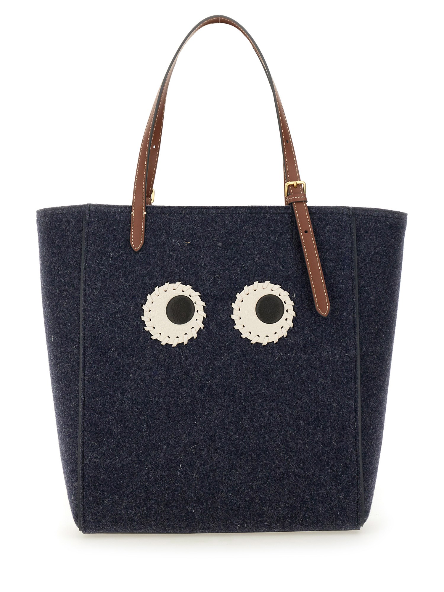 ANYA HINDMARCH    RECYCLED WOOL FELT EYES SMALL TOTE BAG