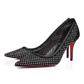 Apostropha Mesh Strass 80 mm Pumps - Strass mesh and nappa leather - Black - Women