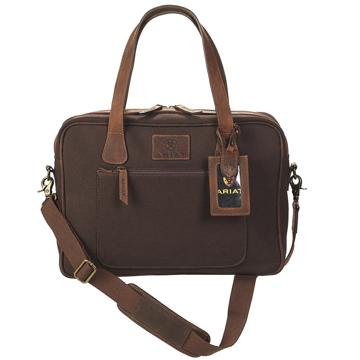 Ariat Leather Canvas Briefcase