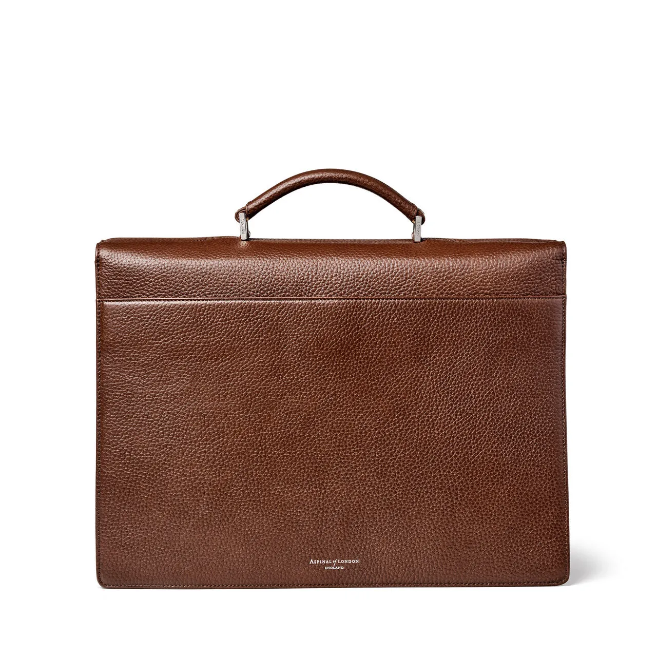 ASPINAL OF LONDON ONLINE EXCLUSIVE City Grained Leather Briefcase - Tobacco