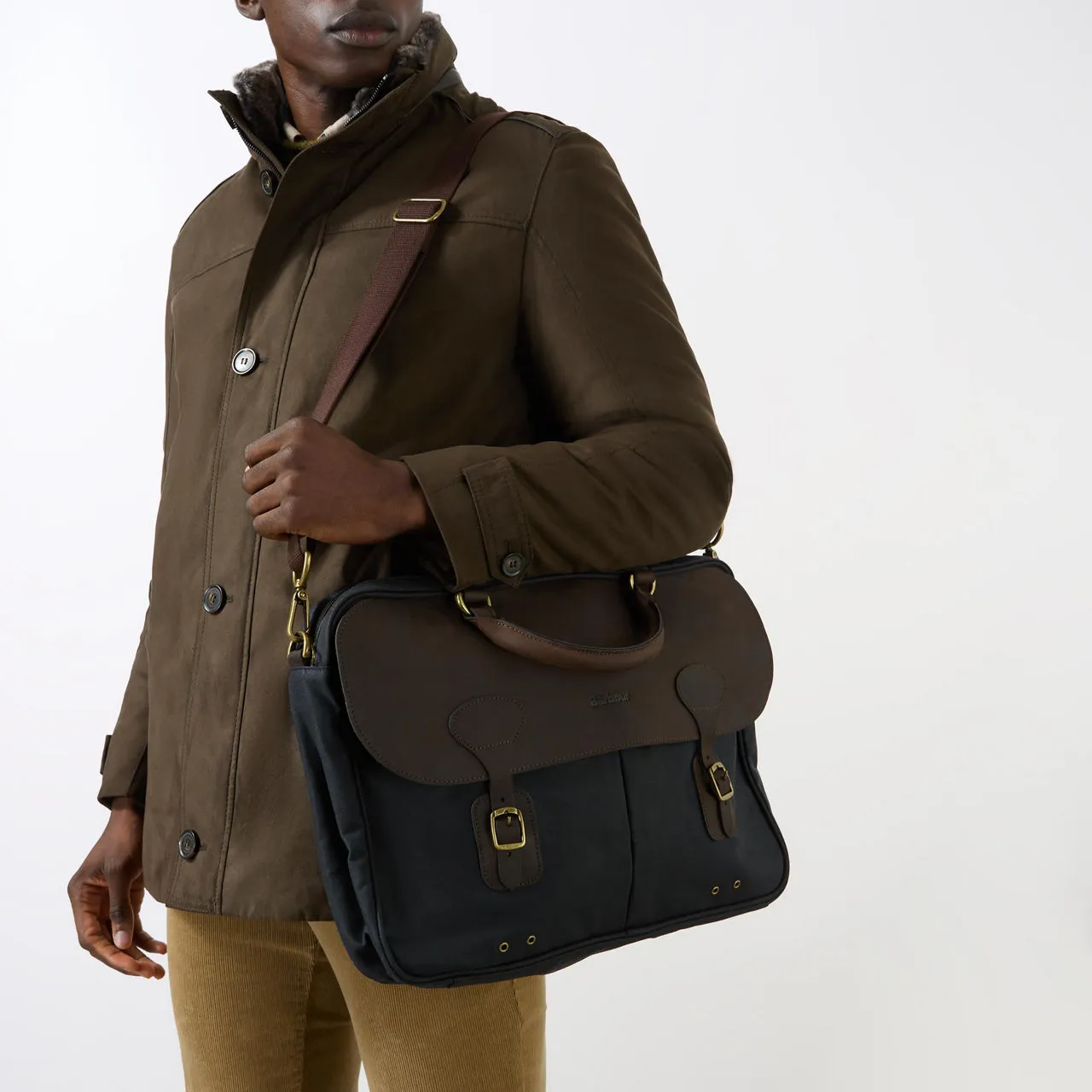 BARBOUR Wax Leather Briefcase - NY91