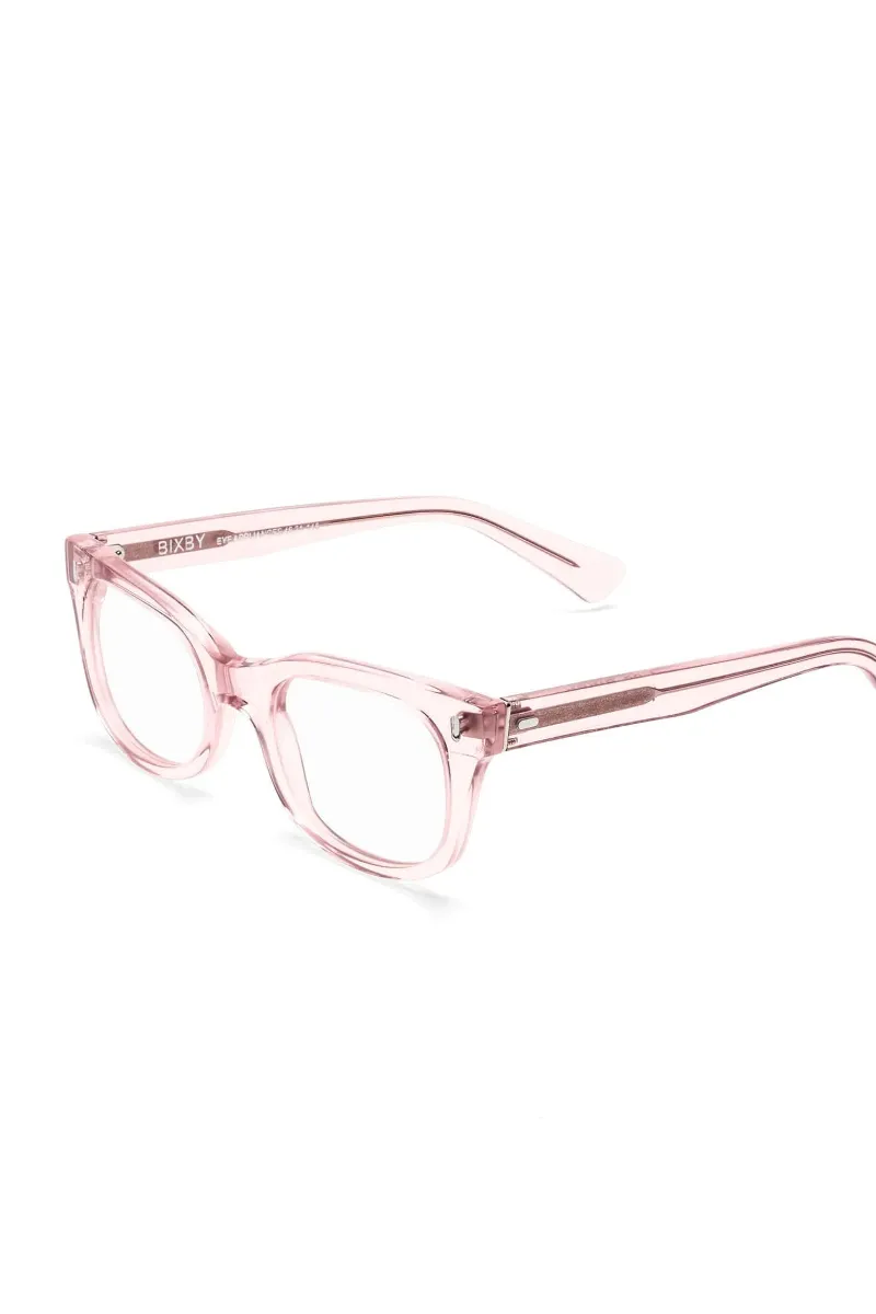 Bixby Reading Glasses - Polished Clear Pink