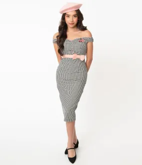 Black & White Gingham Heartbreaker Wiggle Dress