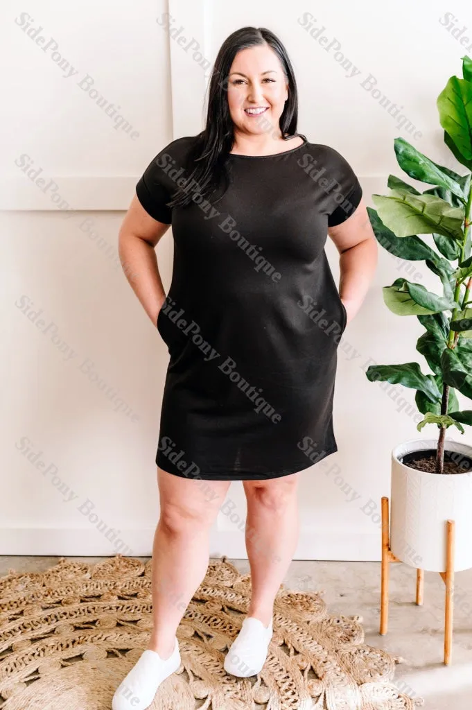 Black T-Shirt Dress With Pockets