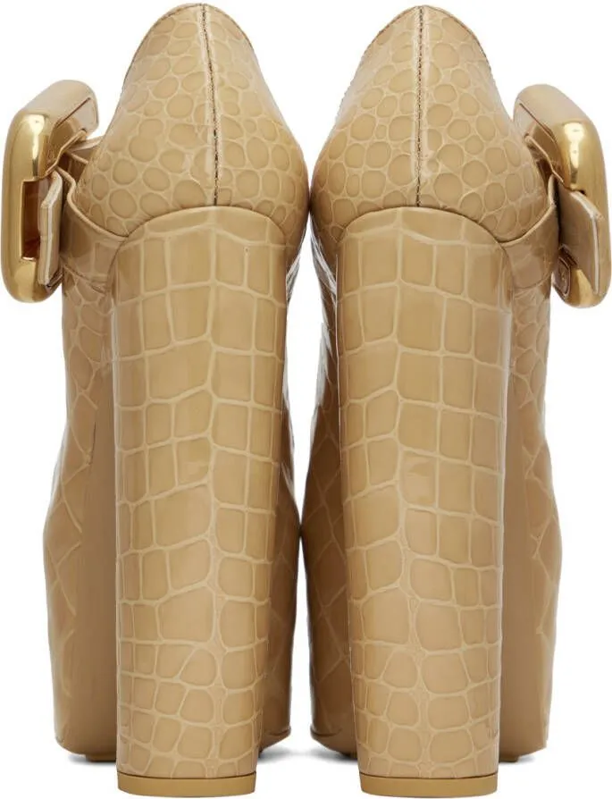 Bottega Veneta Beige Mostra Mary-Jane Pump Heels