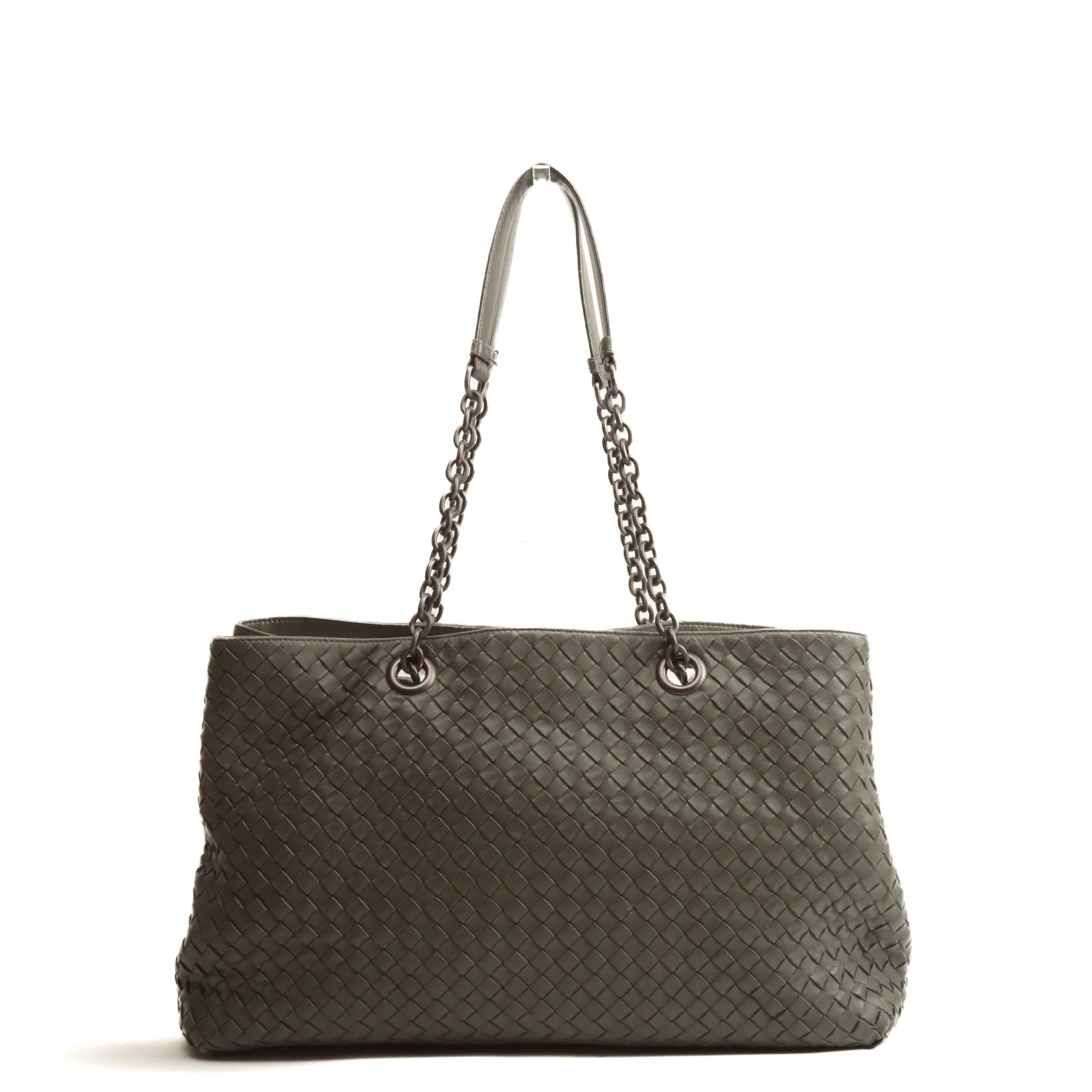 BOTTEGA VENETA Intrecciato Large Chain Tote - Gray - OUTLET FINAL SALE