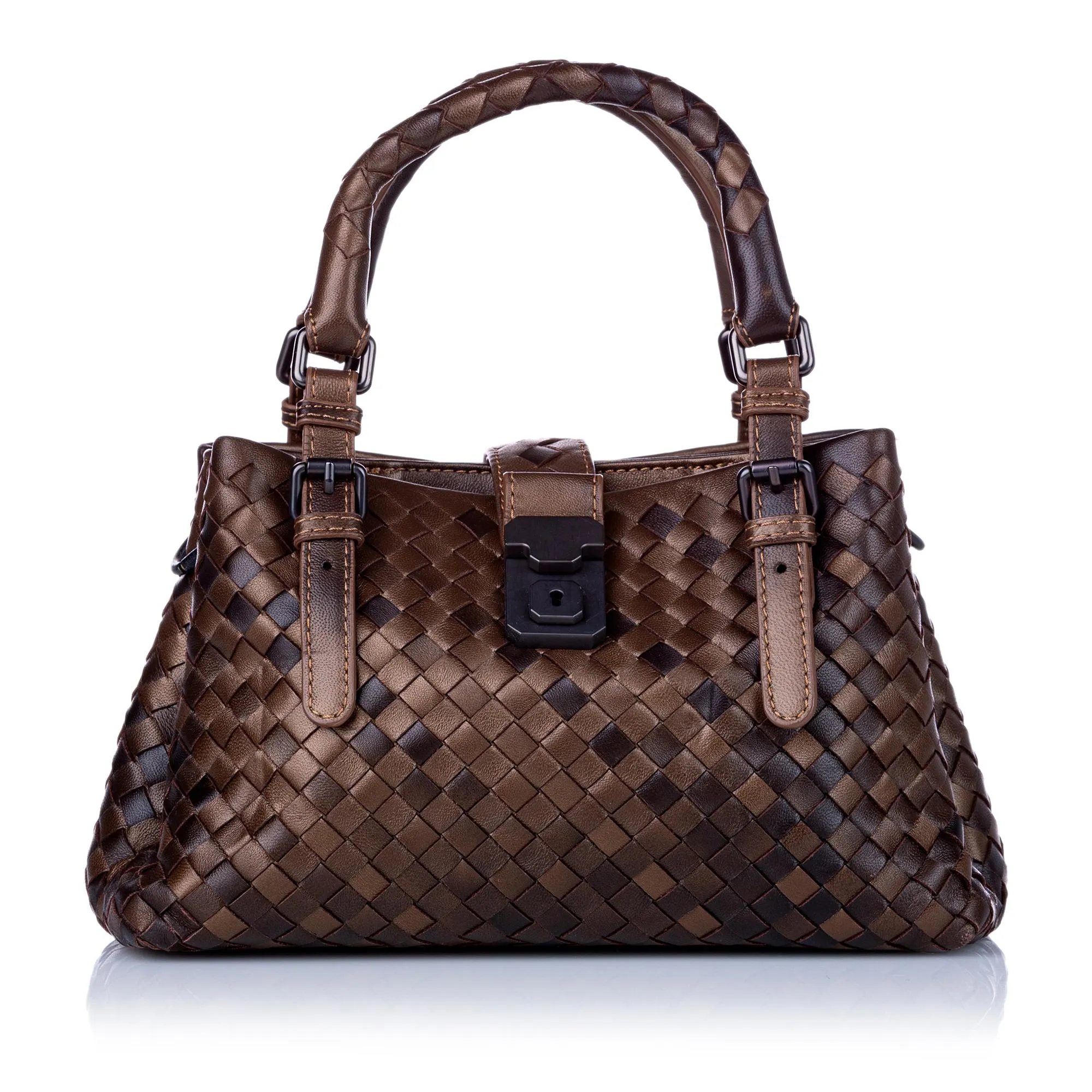 Bottega Veneta Intrecciato Roma Leather Satchel