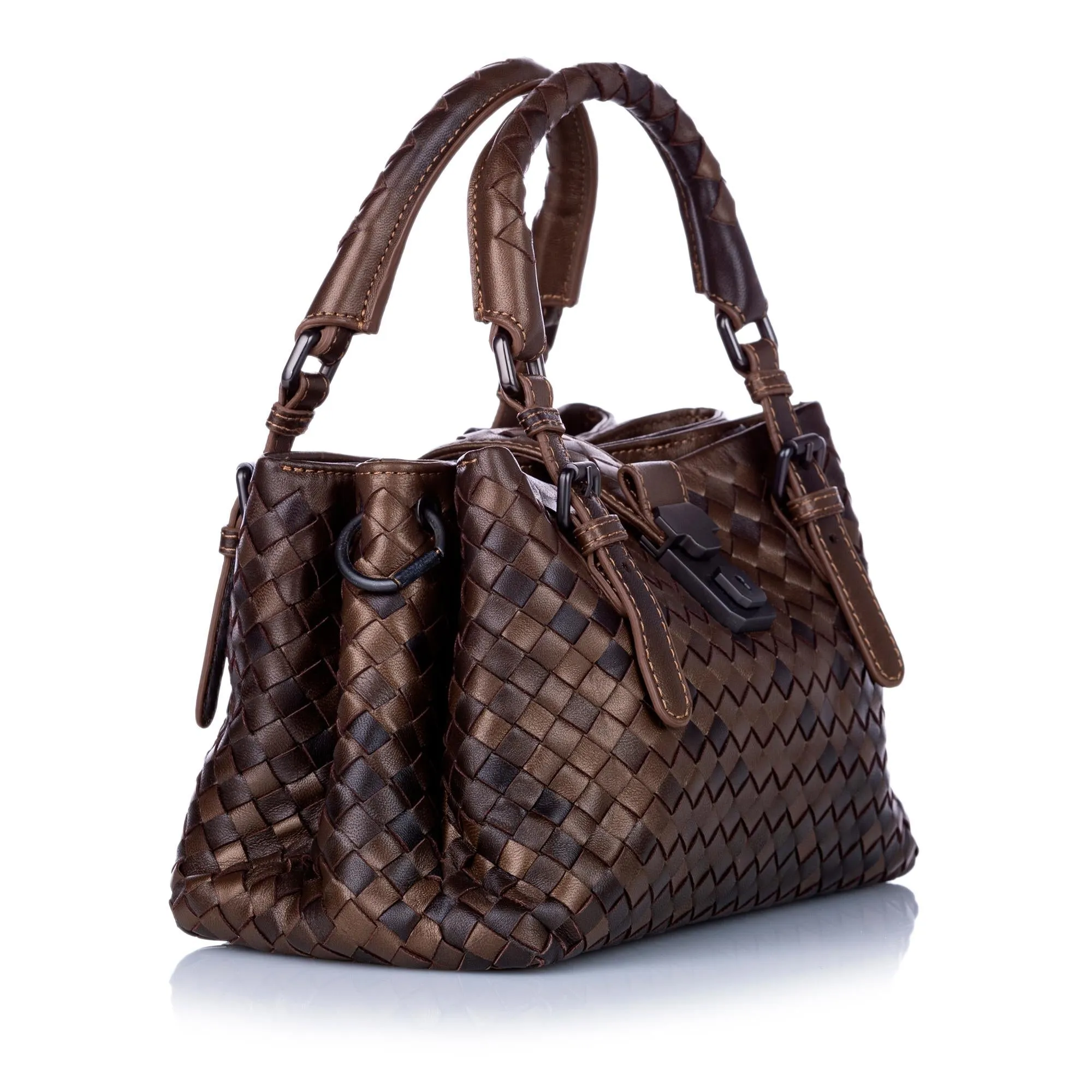 Bottega Veneta Intrecciato Roma Leather Satchel