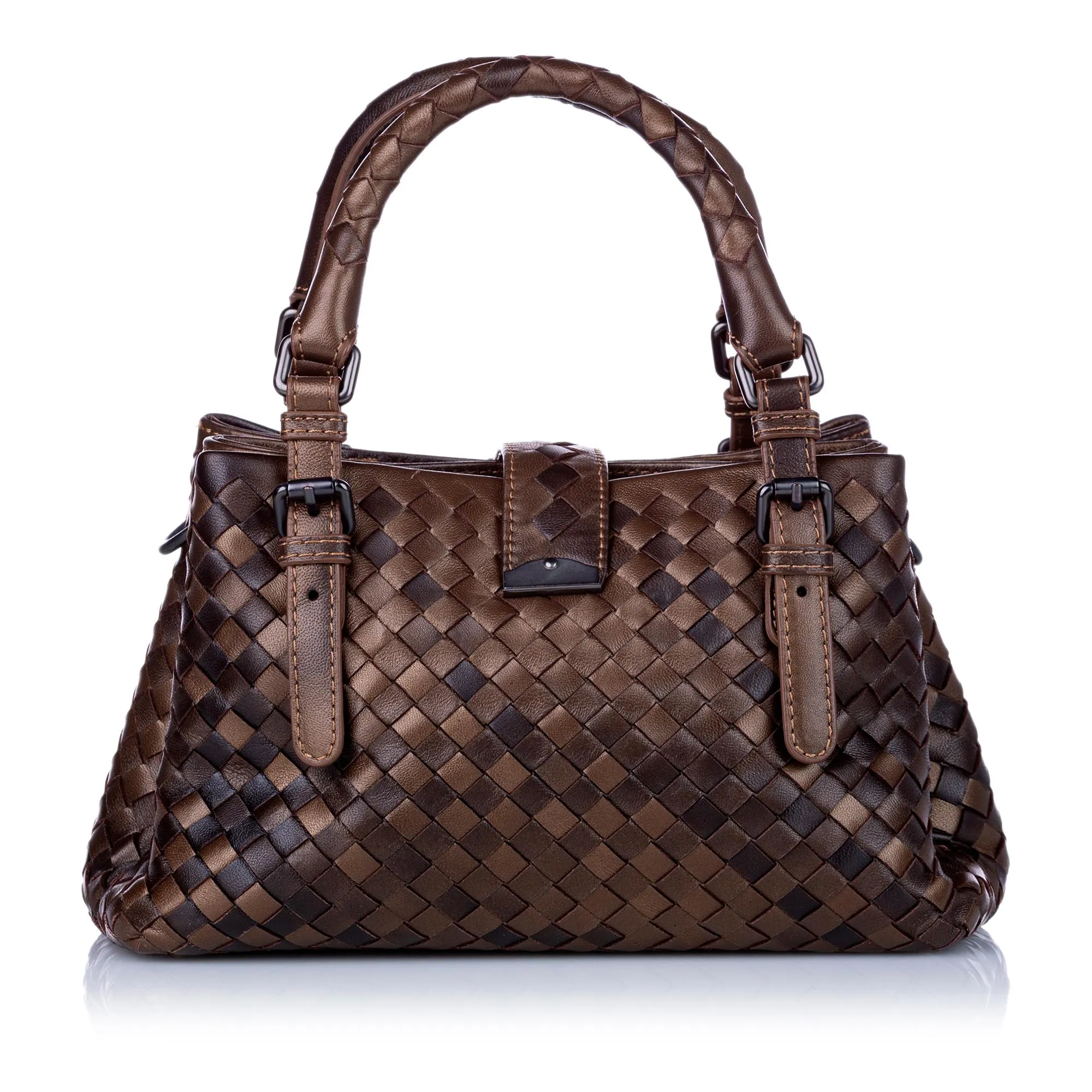 Bottega Veneta Intrecciato Roma Leather Satchel