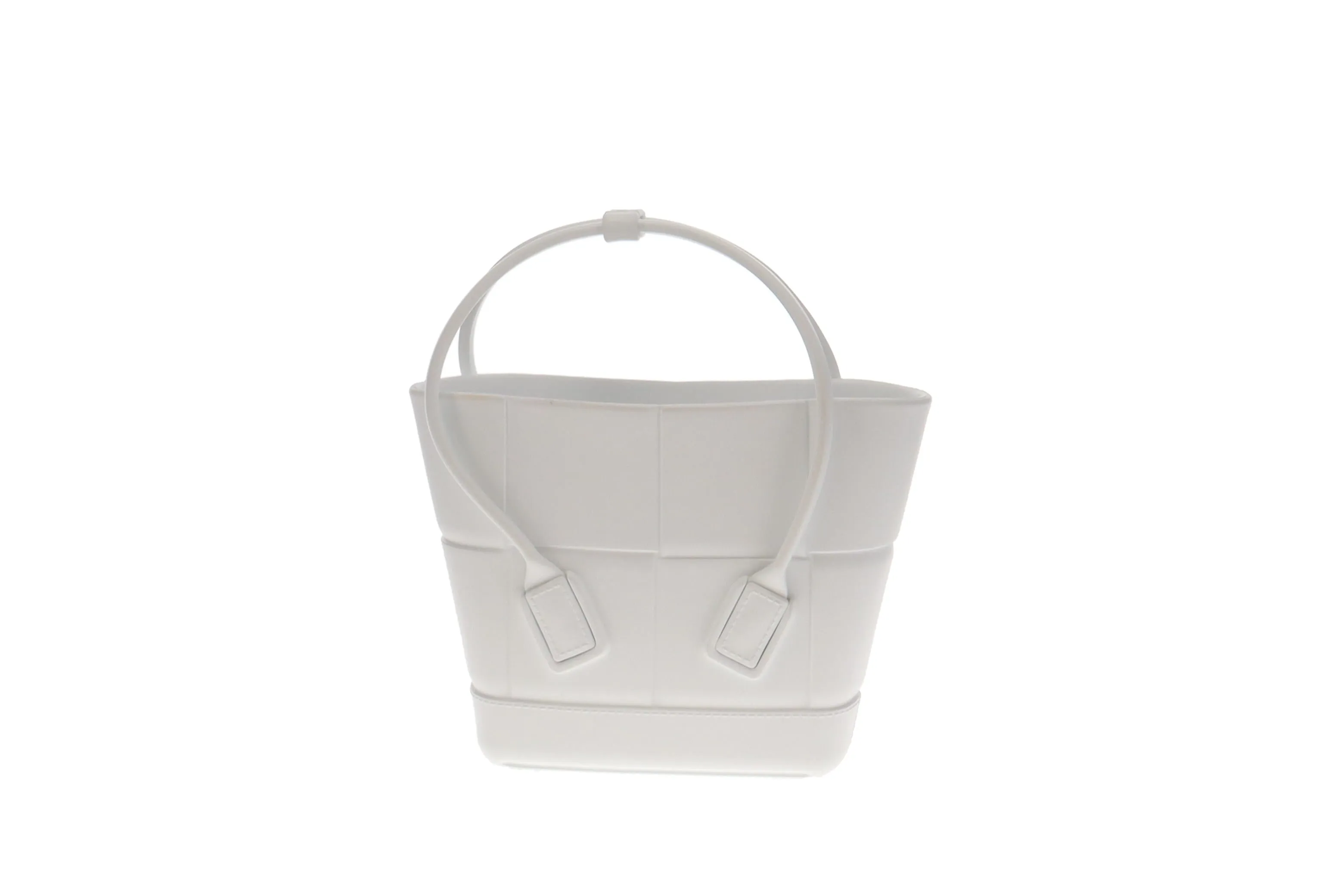 Bottega Veneta White Rubber Mini Acro Tote