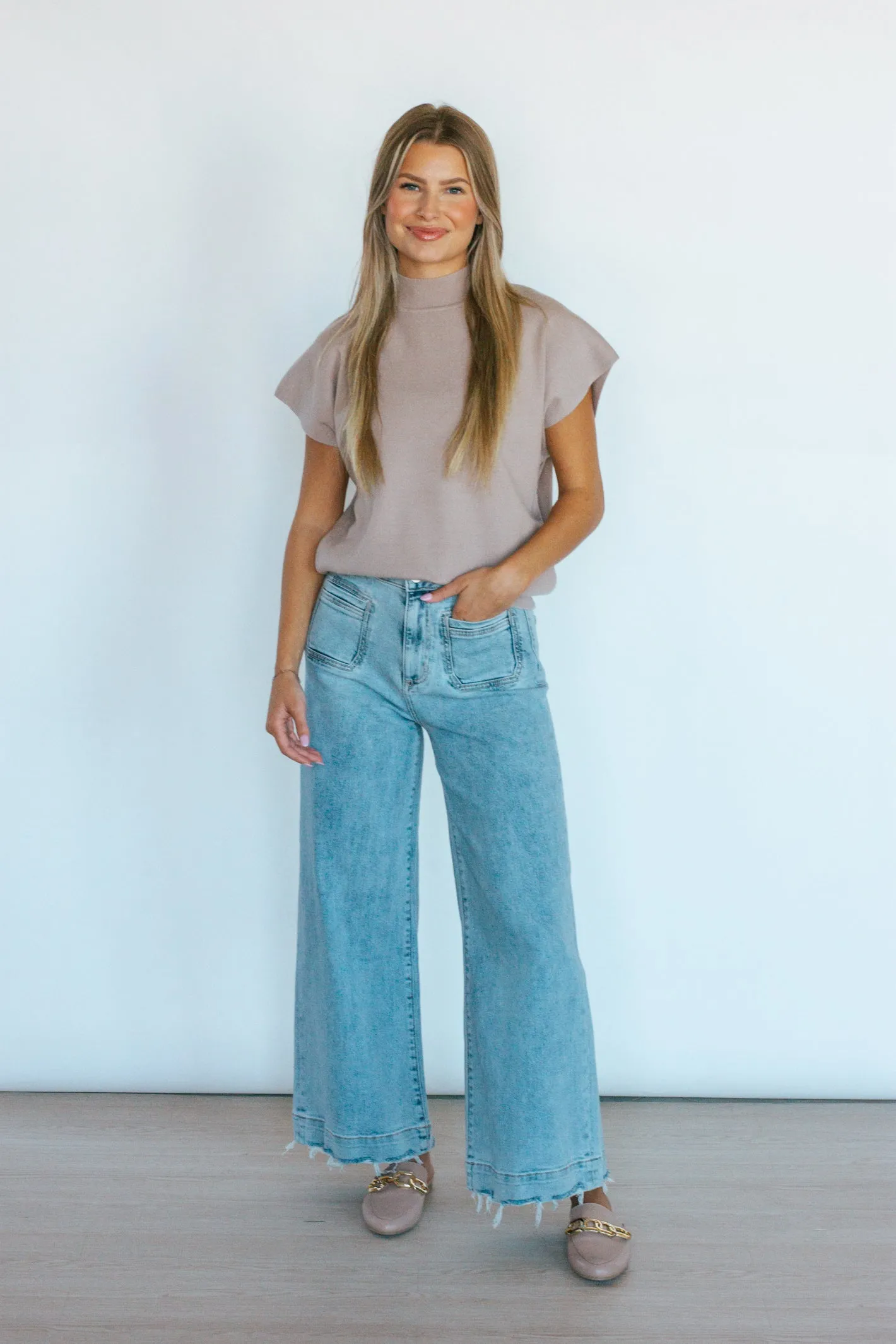 Can't Handle the Sass Light Wash Wide Leg Denim