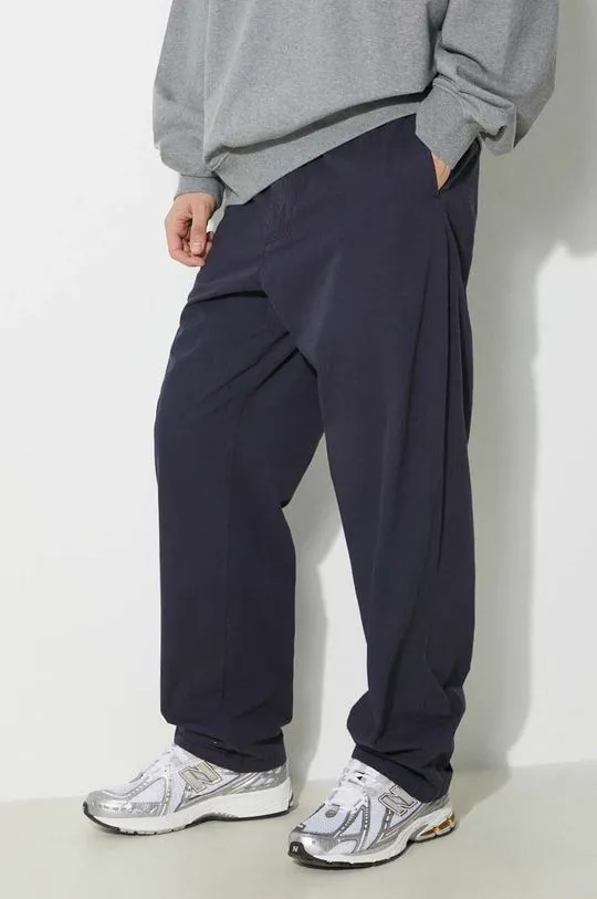 Carhartt WIP cotton trousers Calder Pant navy blue color I033128.1CGD