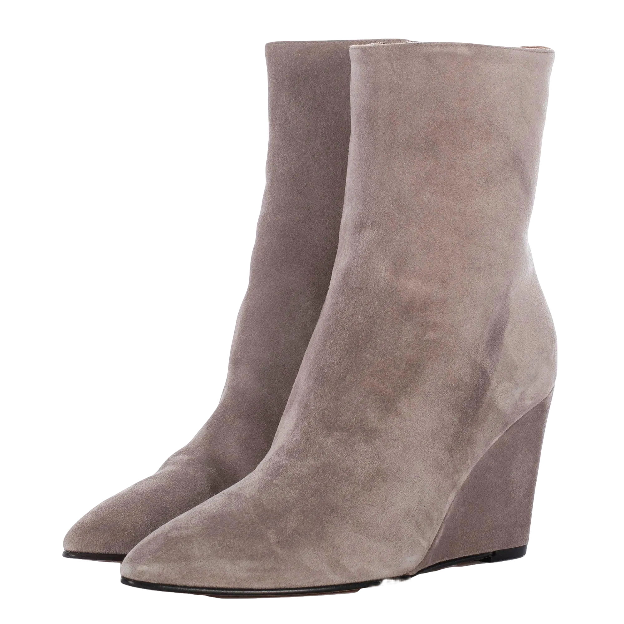 CARLOTA LIGHT GREY SUEDE BOOTIES