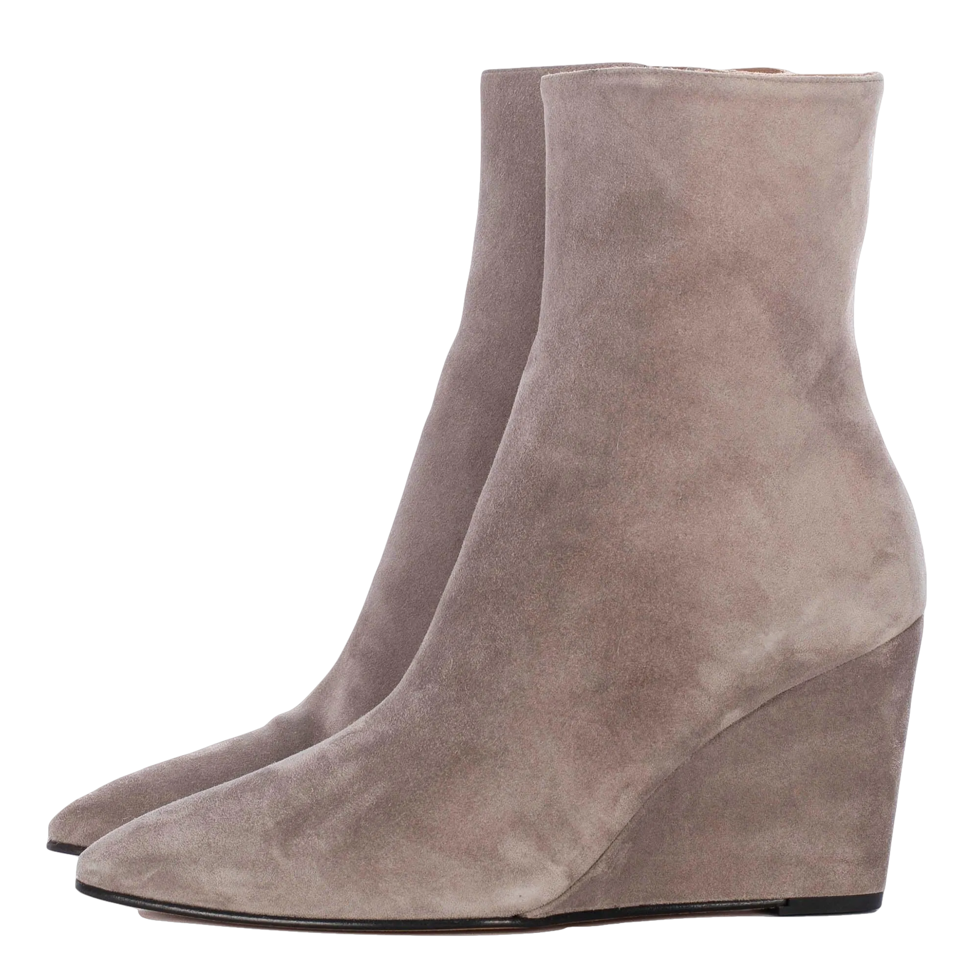 CARLOTA LIGHT GREY SUEDE BOOTIES