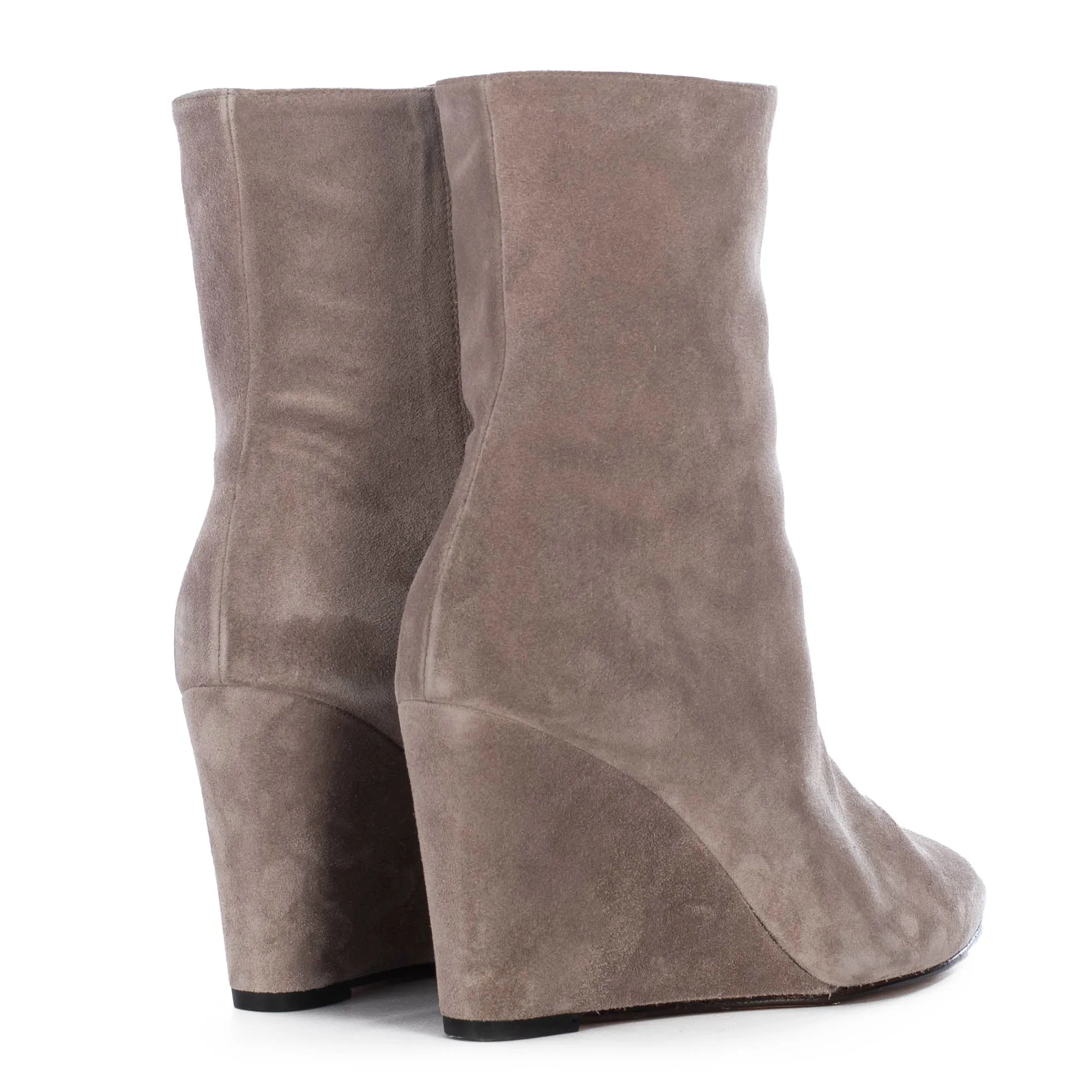 CARLOTA LIGHT GREY SUEDE BOOTIES