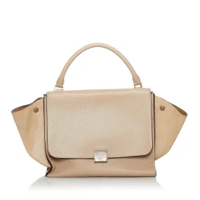 Celine Trapeze Leather Satchel (SHG-31080)