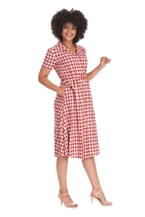 CHERRY CHECK  DRESS