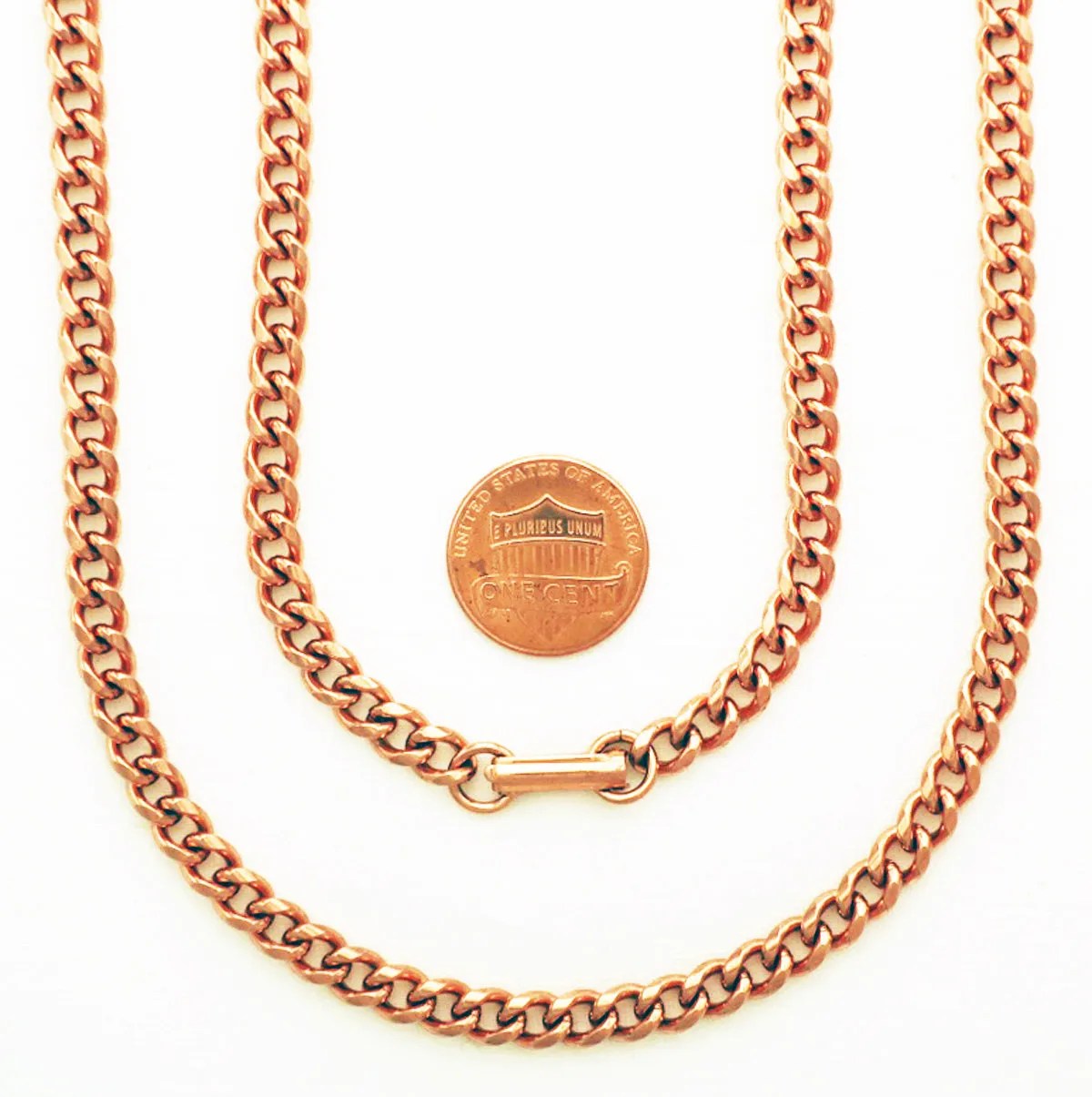 Custom Necklace Chain Copper Cuban Curb Chain Necklace NCC72 Medium 5mm Solid Copper Cuban Curb Chain Necklace Custom Sizes