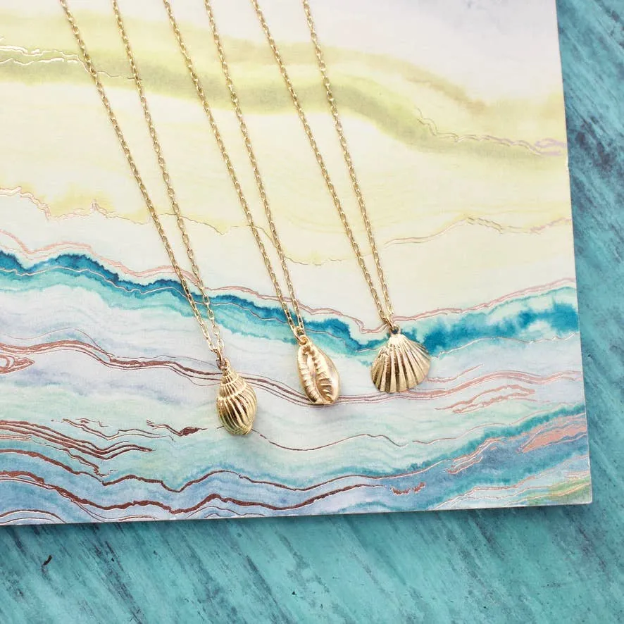 Dainty Cast Shell Charm Necklace