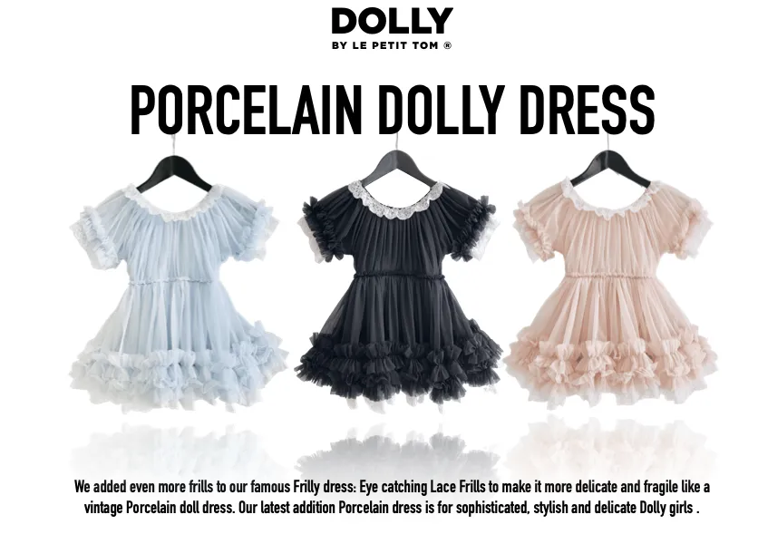 DOLLY by Le Petit Tom  PORCELAIN DOLLY DRESS ballet pink