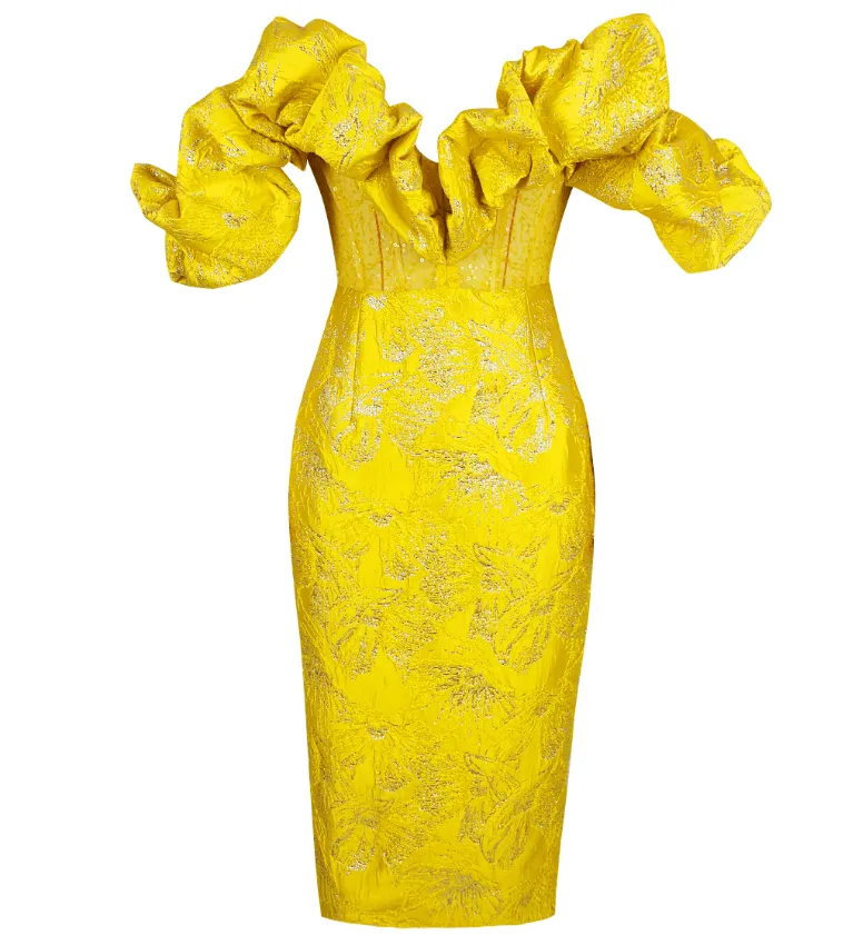 Dorsey Yellow Midi Dress