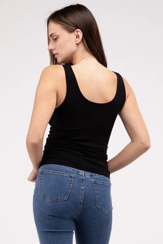 Easy Breezy Front & Back 2-Way V-Neck Seamless Tank