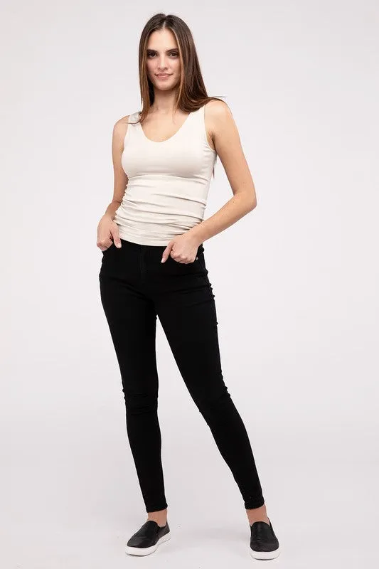 Easy Breezy Front & Back 2-Way V-Neck Seamless Tank