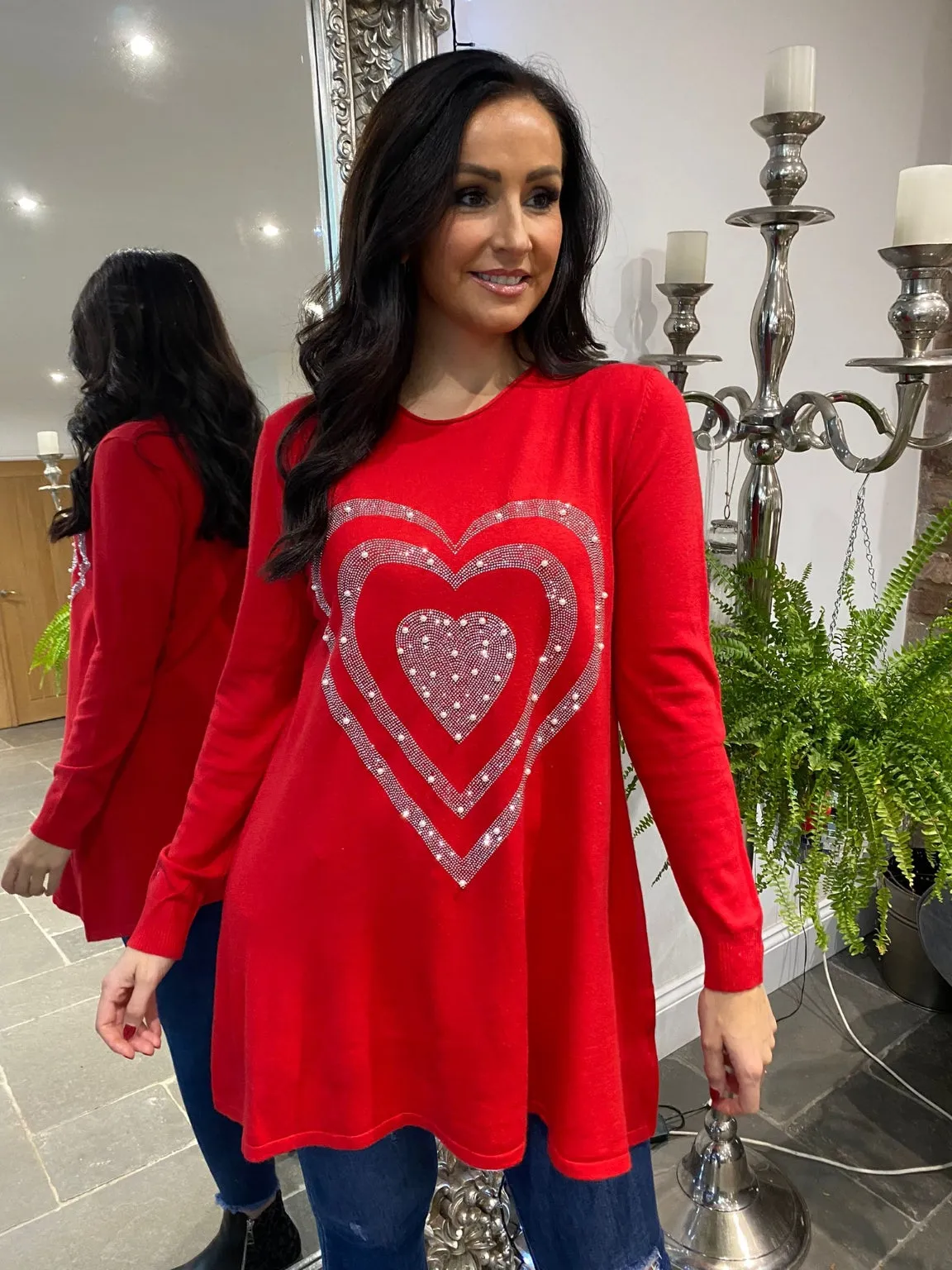 Embellished Multi Heart Fine Knit Quinn