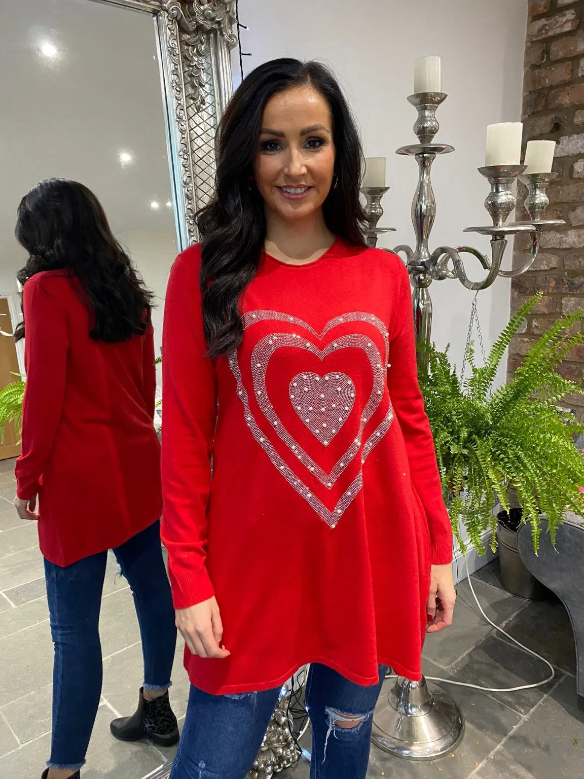 Embellished Multi Heart Fine Knit Quinn