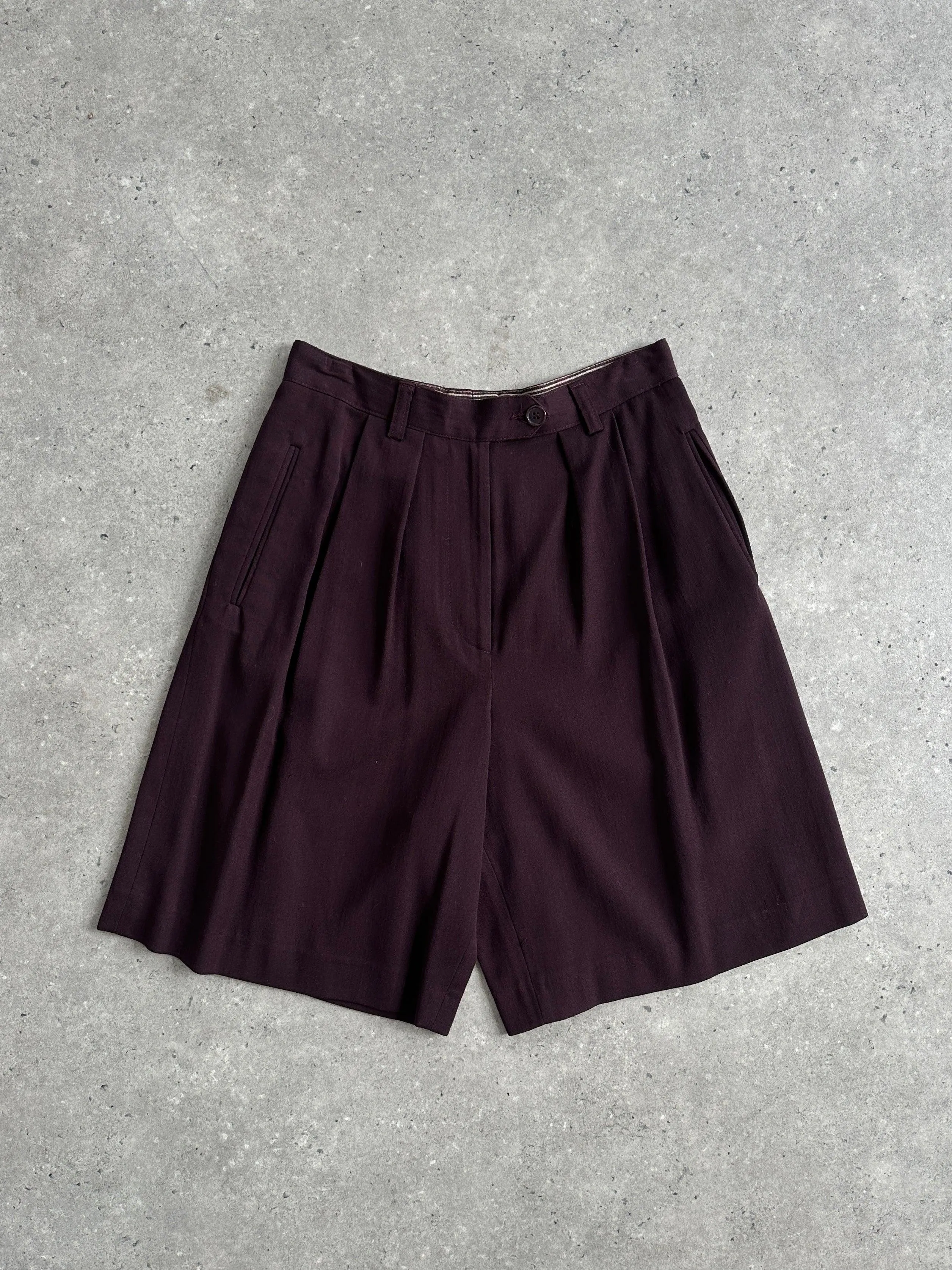 Emporio Armani Wool High Waisted Tailored Shorts - W26