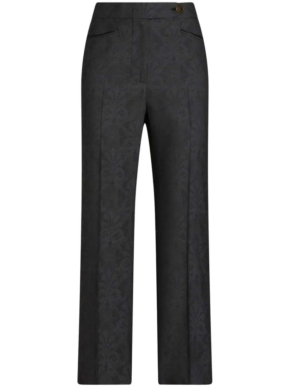 ETRO floral-jacquard trousers - Grey