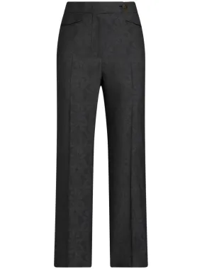 ETRO floral-jacquard trousers - Grey