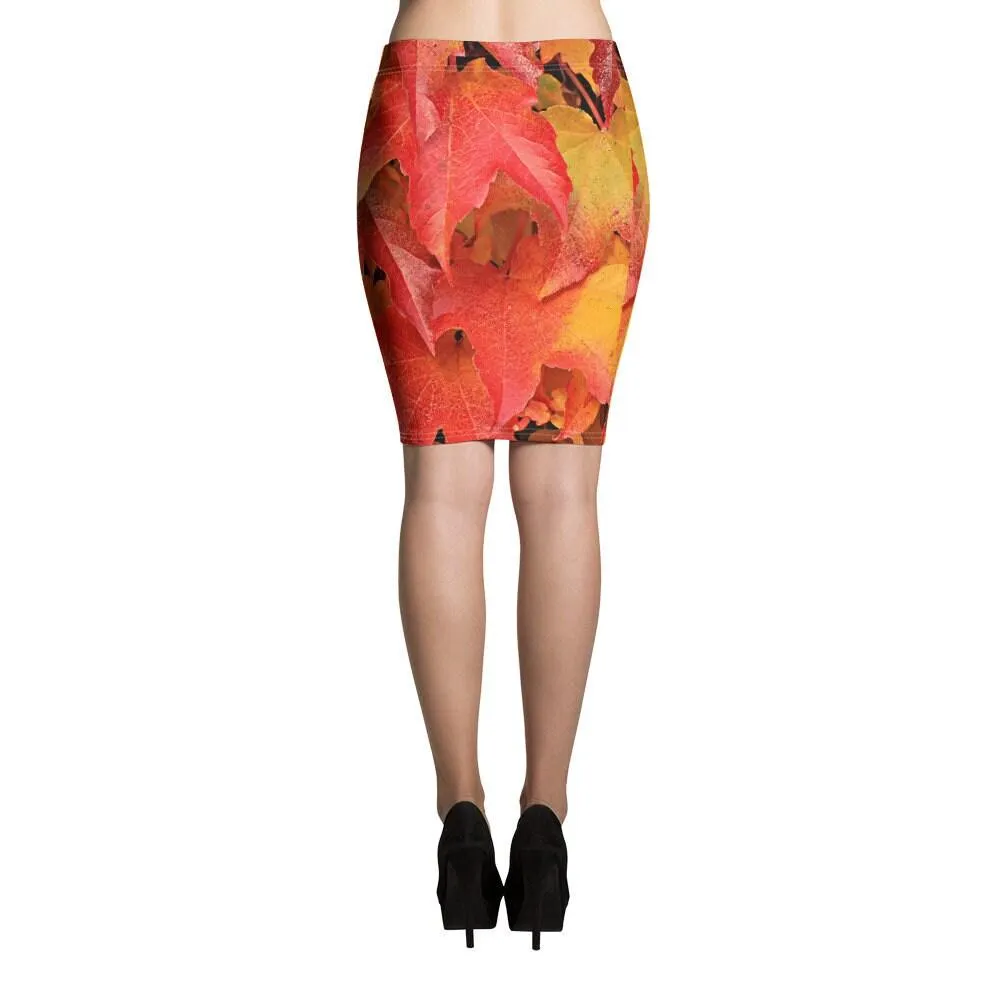 Fall Color Autumn leaves, All over print Pencil Skirt,fall leaves, Nature photography, Fall Color, Autumn leaves