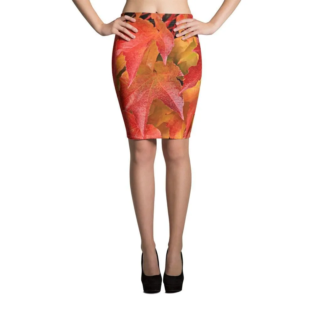 Fall Color Autumn leaves, All over print Pencil Skirt,fall leaves, Nature photography, Fall Color, Autumn leaves