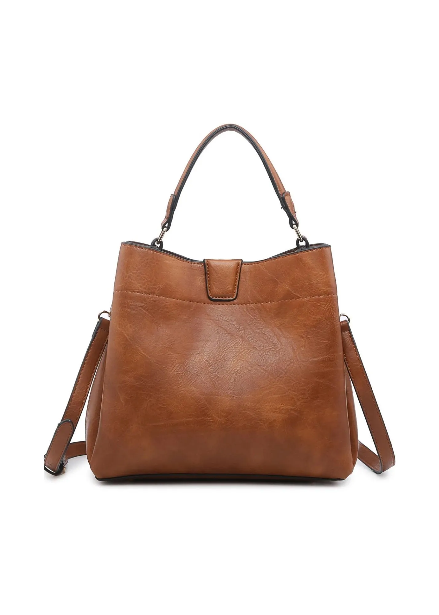 Faux Leather Adjustable Satchel