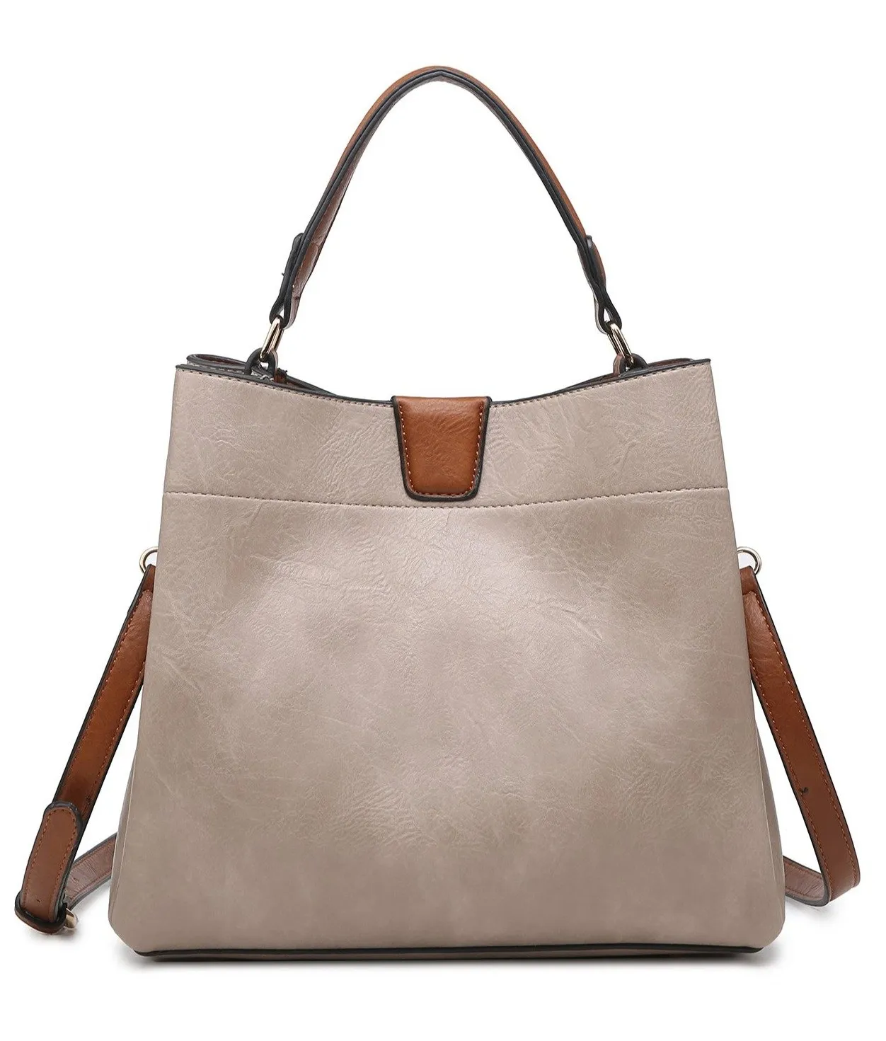 Faux Leather Adjustable Satchel