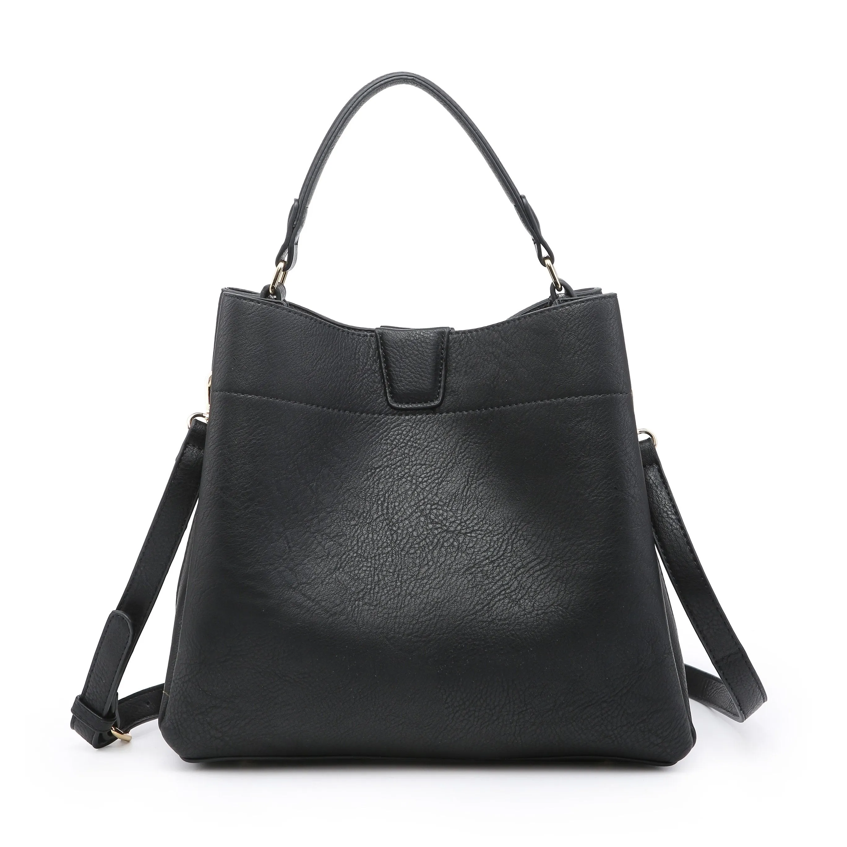 Faux Leather Adjustable Satchel