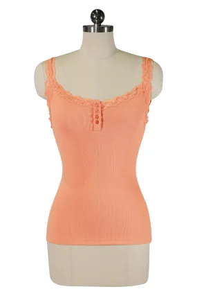 Follies D'Amour Lace Trim Singlet (Orange)