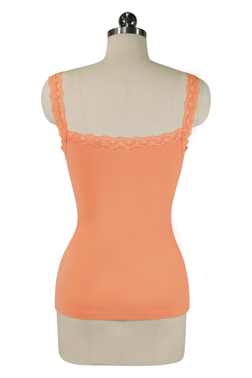 Follies D'Amour Lace Trim Singlet (Orange)