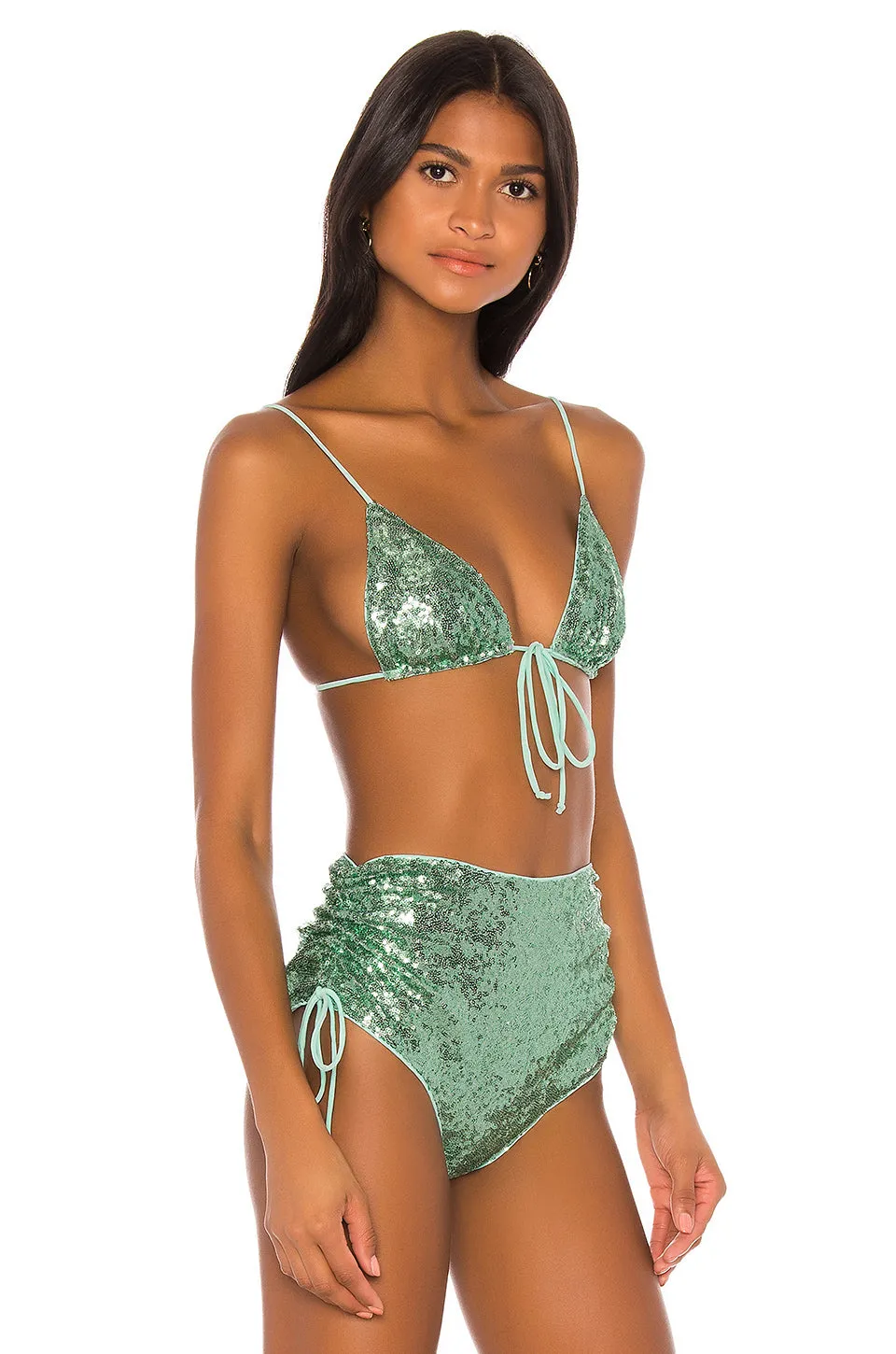 For Love and Lemons Swim Barbados Bikini Hi Waist Bottoms