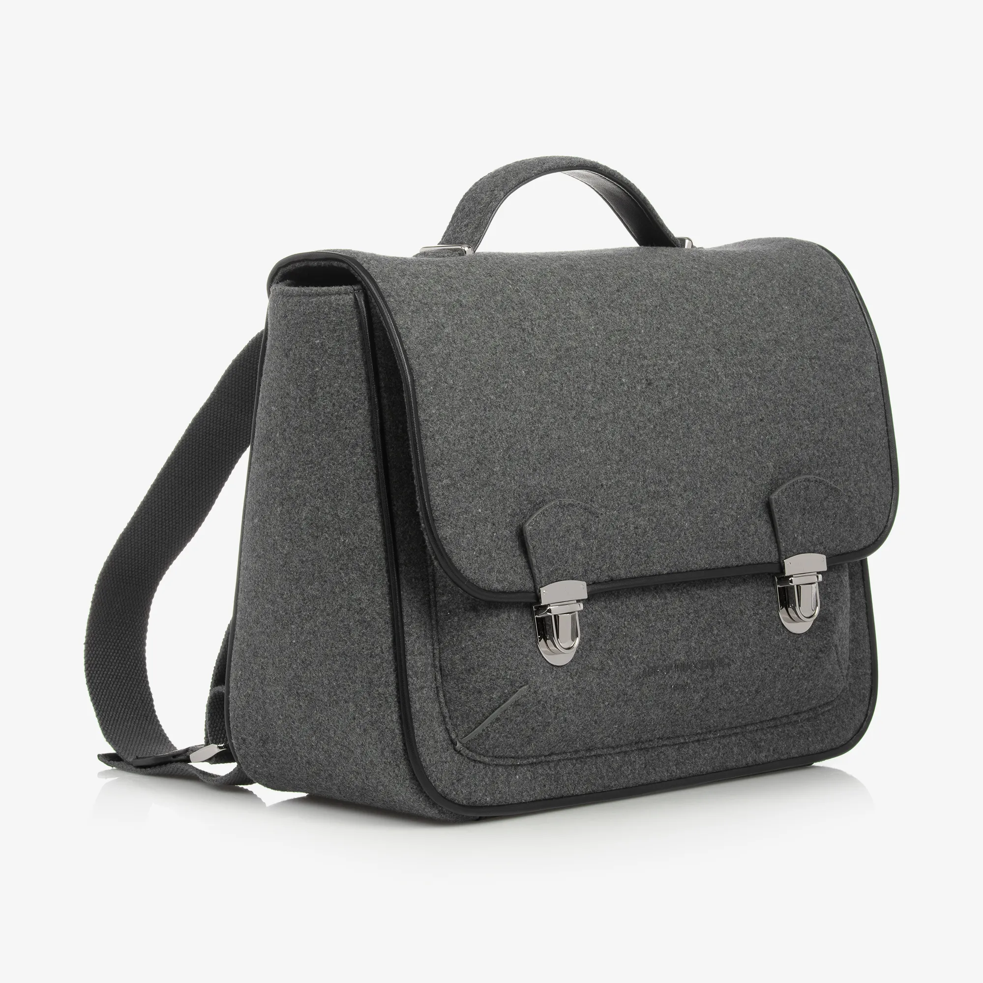 Grey Wool Satchel Backpack (34cm)