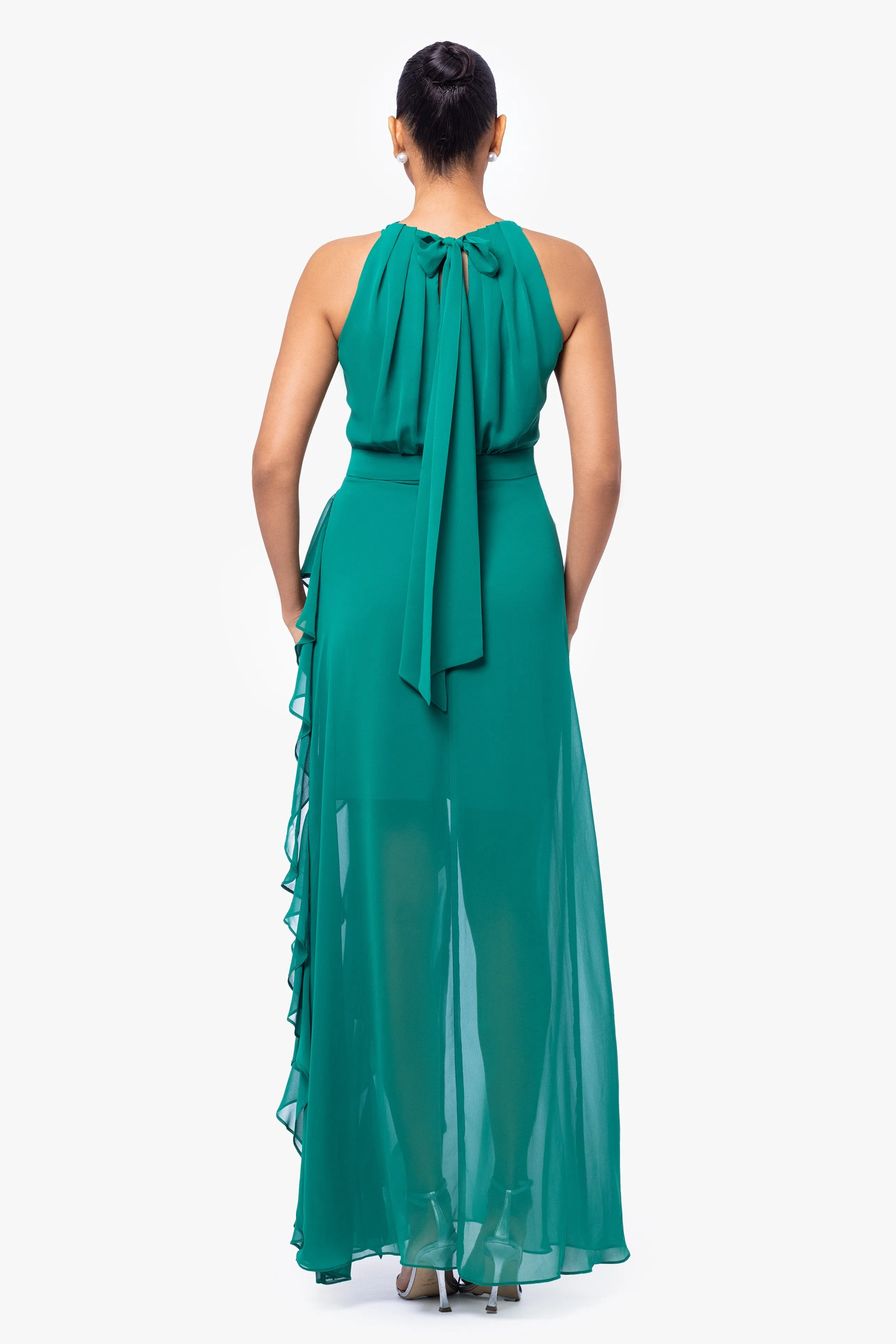 Helen Long Chiffon Halter Neck Dress