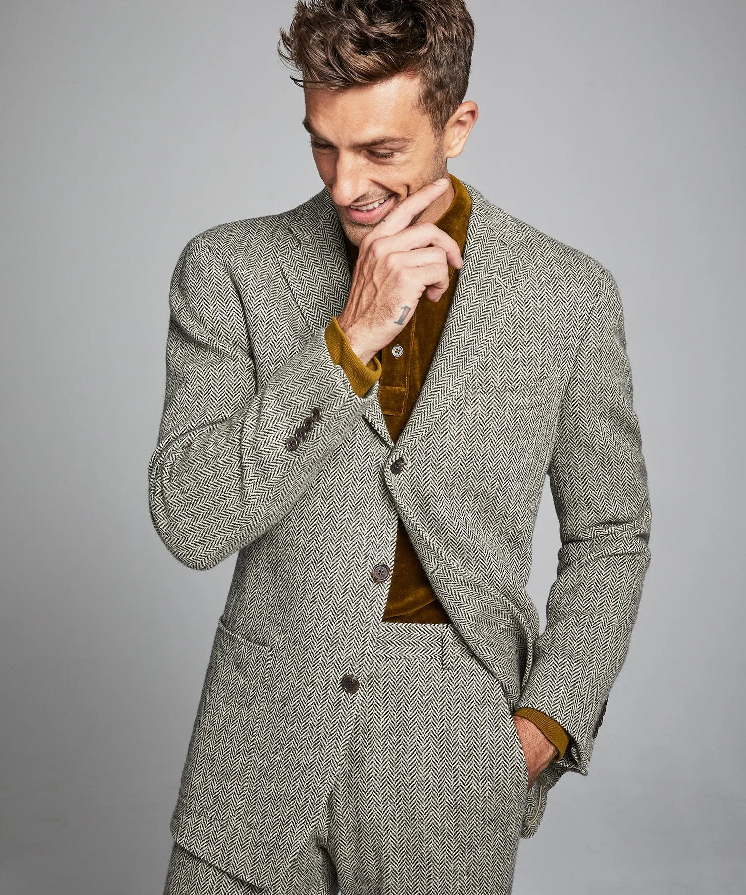 Herringbone Sack Suit Jacket