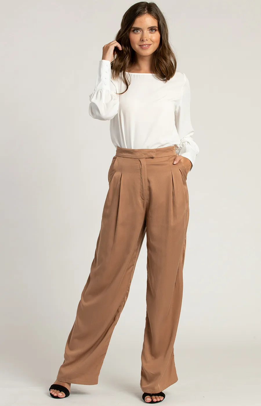 High Waist Wide Leg Pants (SPA332A) 