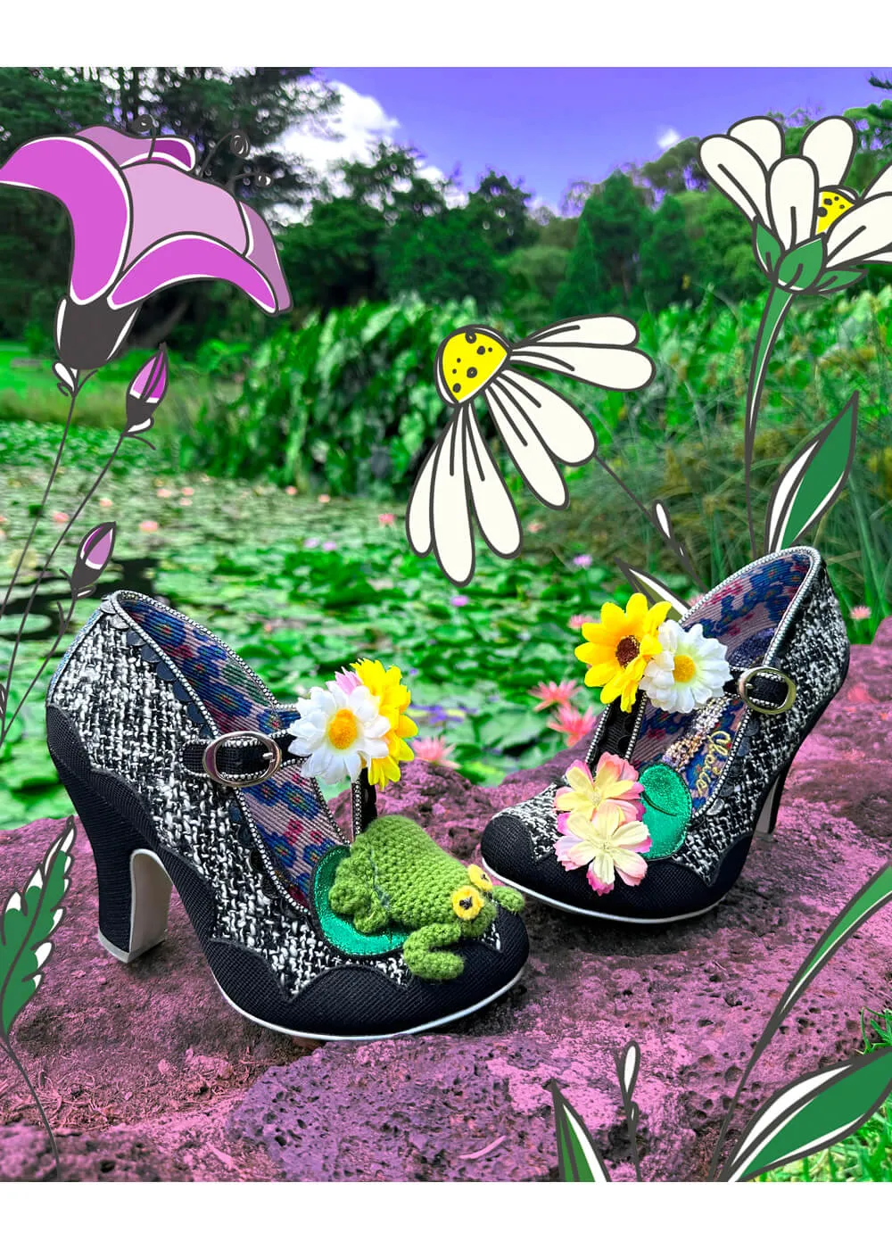 Irregular Choice Lily Leapfrog 50's Pumps Black